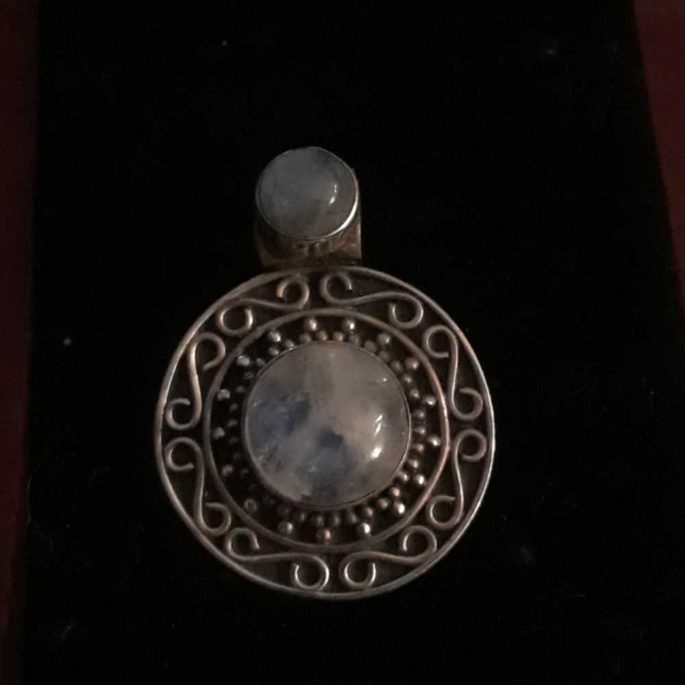 Rainbow Moonstone 92.5 Silver Pendant